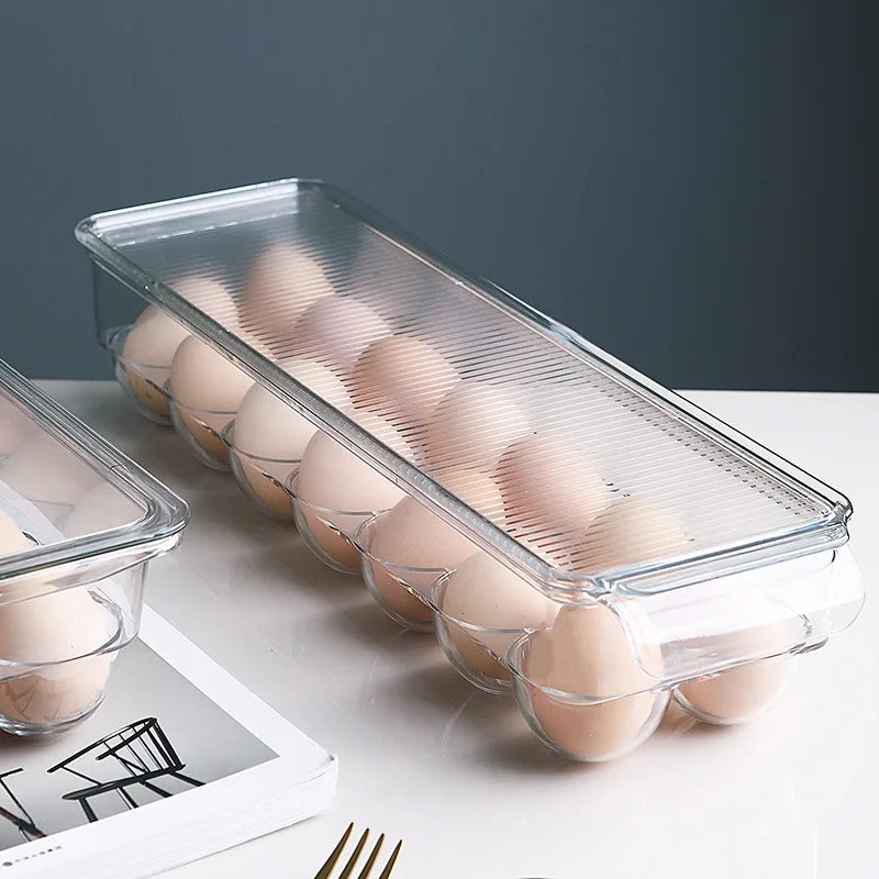 MULTIPLE GRIDS EGG STORAGE BOX WITH LID