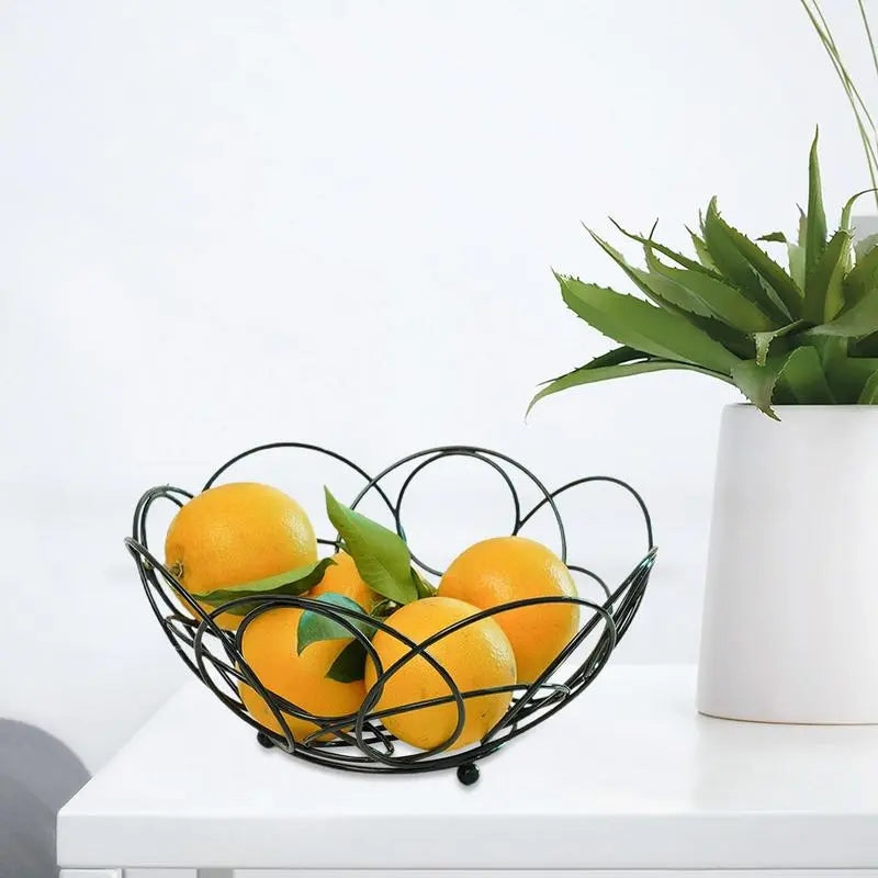 FLORAL IRON FRUITS & VEGGIES BASKET